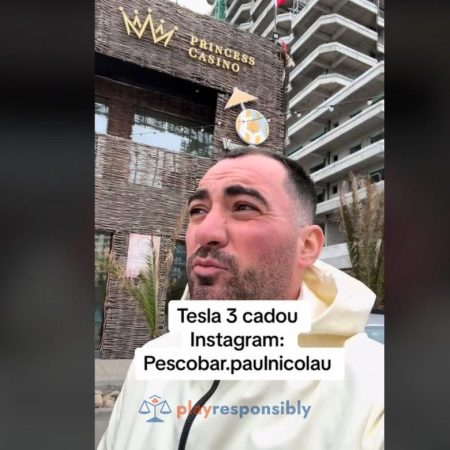 Tragere la sorți misterioasă? Vloggerul Pescobar a acordat premiul unei Tesla 3 promovând un cazinou – Jucați Responsabil